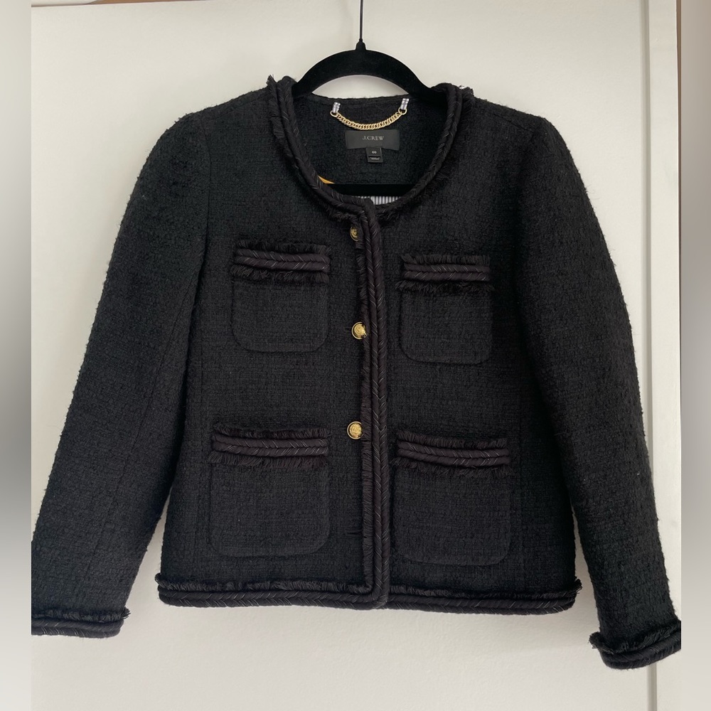 J. Crew Cropped Jacket with Gold Buttons